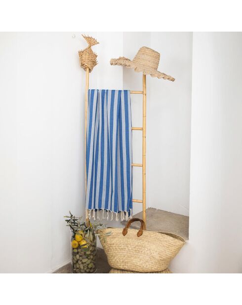 Griechische blaue Capri-Jacquard-Fouta - 100x200 cm