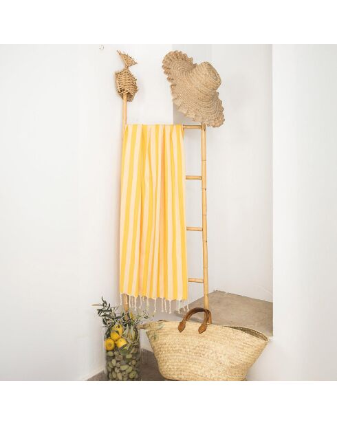 Senfgelbe Capri-Jacquard-Fouta - 100x200 cm