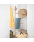 Fouta jacquard Capri jaune moutarde - 100x200 cm