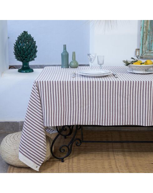 Nappe en Coton Hossegor prune - 180x300 cm
