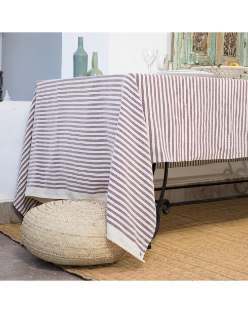 Nappe en Coton Hossegor prune - 180x300 cm