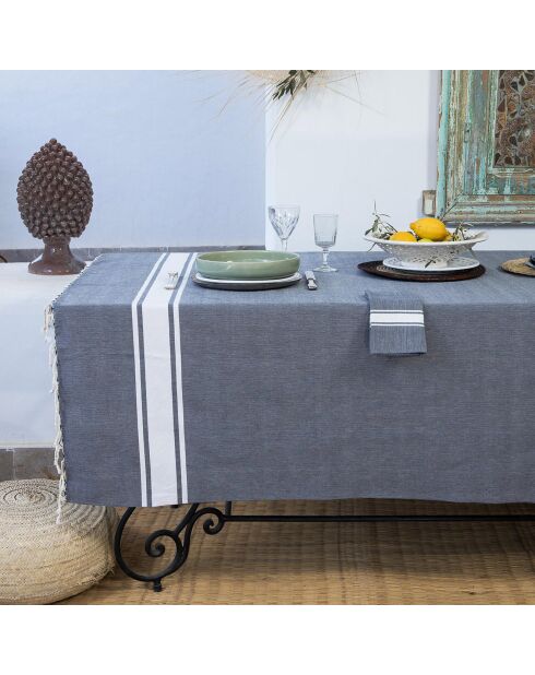 Mantel de algodón vaquero azul Mahdia