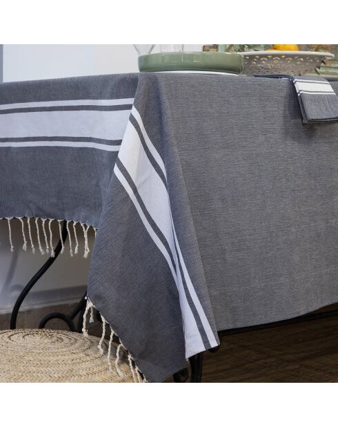 Mantel de algodón vaquero azul Mahdia