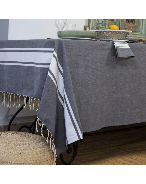 Mantel de algodón vaquero azul Mahdia