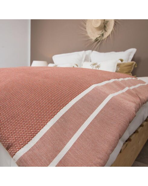 Edredon en Coton Stockholm  rouge tomette - 90x190 cm