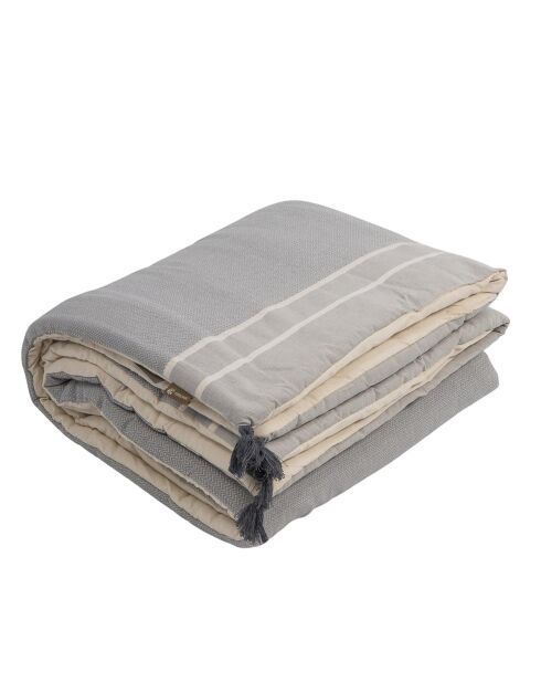 Edredon en Coton Stockholm  gris perle - 90x190 cm