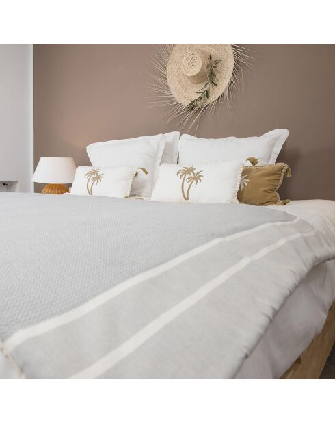 Edredon en Coton Stockholm  gris perle - 90x190 cm