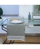 Chemin de table en Coton Mahdia vert olive - 50x150 cm