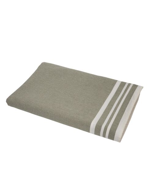 Chemin de table en Coton Mahdia vert olive - 50x150 cm