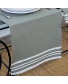Chemin de table en Coton Mahdia vert olive - 50x150 cm