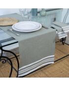 Chemin de table en Coton Mahdia vert olive - 50x150 cm