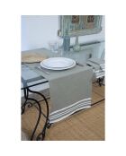 Chemin de table en Coton Mahdia vert olive - 50x150 cm