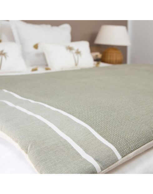 Edredon en Coton Stockholm  vert olive - 90x190 cm