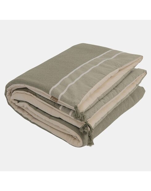 Edredon en Coton Stockholm  vert olive - 90x190 cm