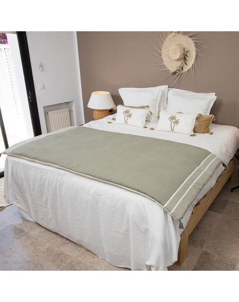 Edredon en Coton Stockholm  vert olive - 90x190 cm