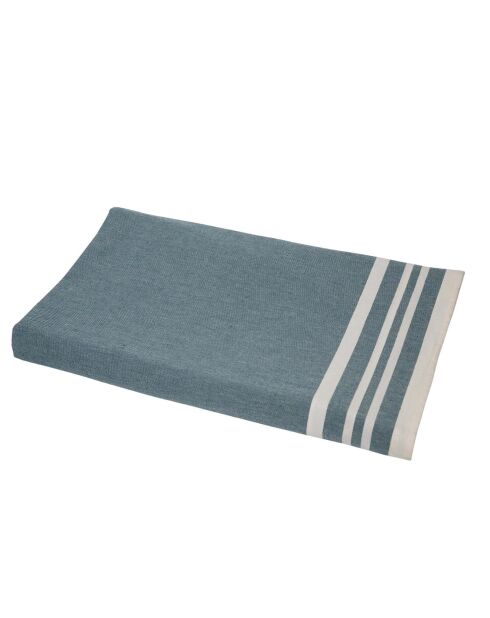 Chemin de table en Coton Mahdia bleu pétrole - 50x150 cm