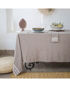 Mantel Mahdia de algodón marrón - 180x350 cm