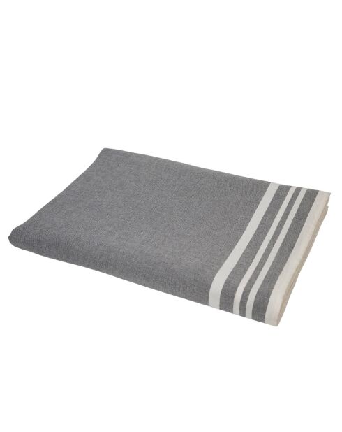 Mantel Mahdia de algodón gris medio - 180x350 cm