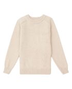 Pull Poche en Laine mélangée écru