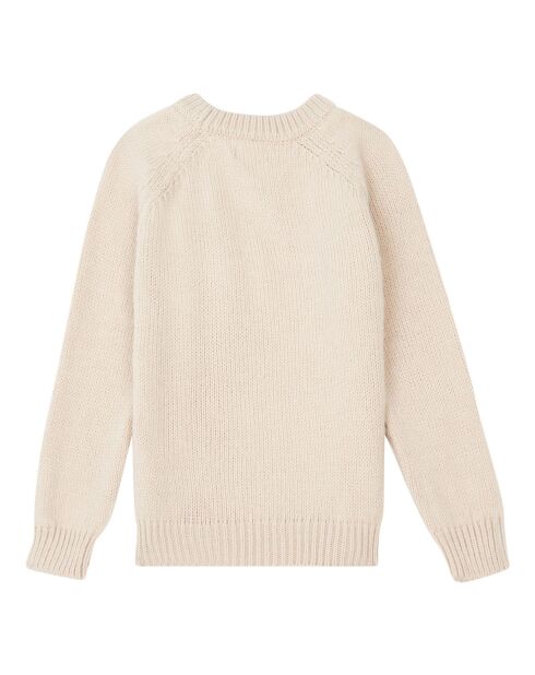 Pull Poche en Laine mélangée écru