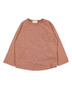 T-Shirt en Coton Bio Flammé Poche Bébé camel