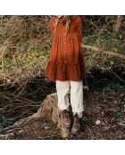 Robe Velours Milleraies Carreaux brique