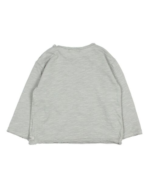 T-Shirt en Coton Bio Flammé Holidays bleu gris