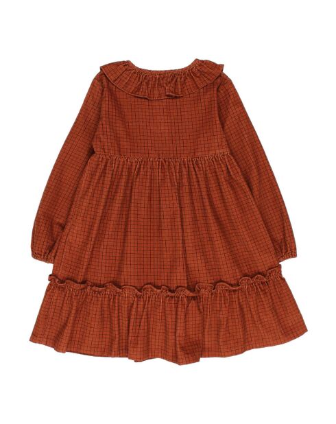 Robe Velours Milleraies Carreaux brique