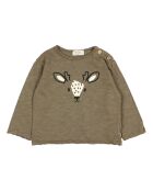 T-Shirt en Coton Bio Flammé Faon vert kaki