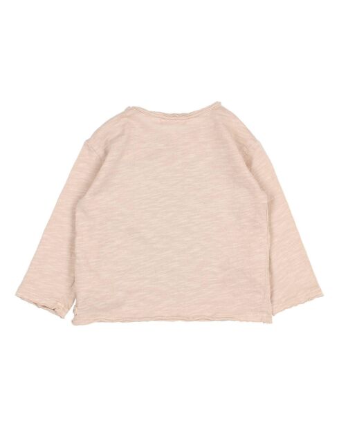 T-Shirt en Coton Bio Flammé Faon sable