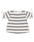 T-shirt Girly Rayé Bébé bleu marine/blanc