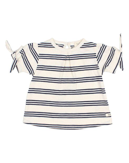 T-shirt Girly Rayé Bébé bleu marine/blanc