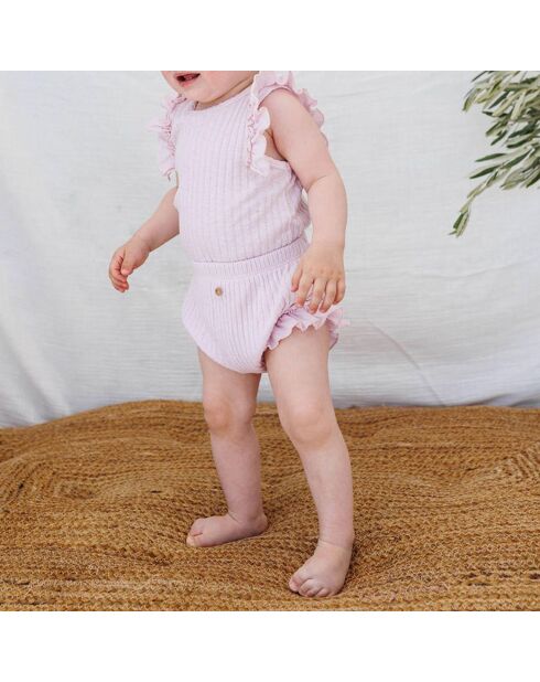Bloomer côtelé Ruffle rose