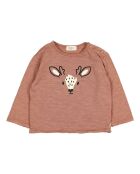 T-Shirt en Coton Bio Flammé Faon camel