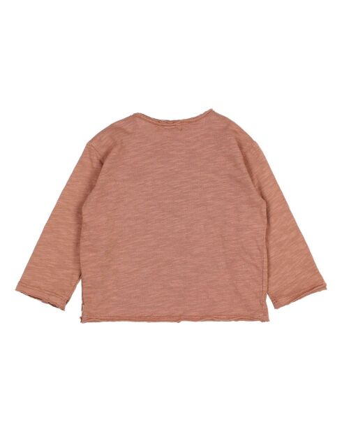 T-Shirt en Coton Bio Flammé Faon camel