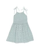 Robe Maille Fleurie bleue