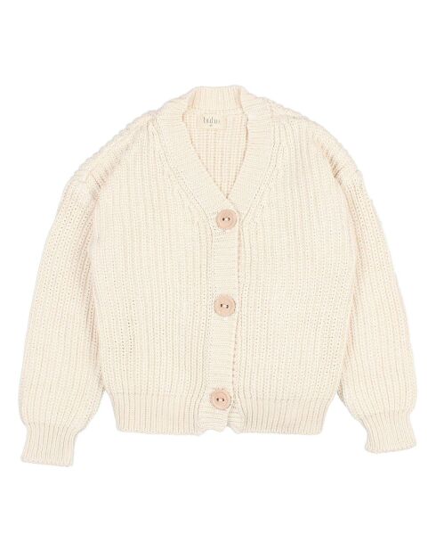 Gilet Maille en Coton Bio écru