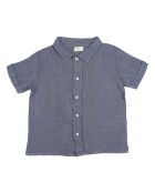 Chemise Unie 100% Lin bleu marine