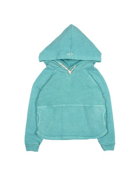 Sweat à Capuche bleu vert