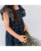 Robe Brodée Mousseline bleu nuit