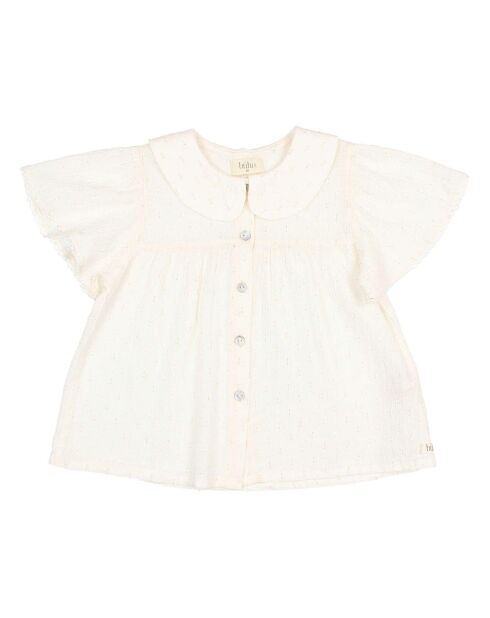Blouse pailletée Plumetis blanche