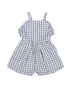Combishort Vichy Mousseline bleu/blanc
