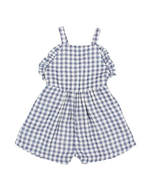 Combishort Vichy Mousseline bleu/blanc