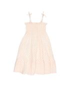 Robe Vichy Mousseline saumon/blanc