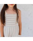 Combinaison Rayée Mousseline gris galet