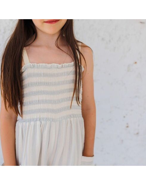 Combinaison Rayée Mousseline gris galet