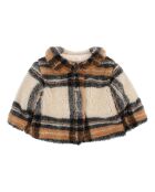 Manteau Façon Fourrure à Carreaux Bébé écru