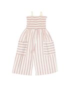 Combinaison Rayée Mousseline vieux rose
