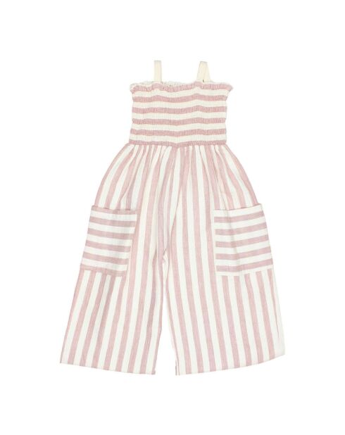 Combinaison Rayée Mousseline vieux rose