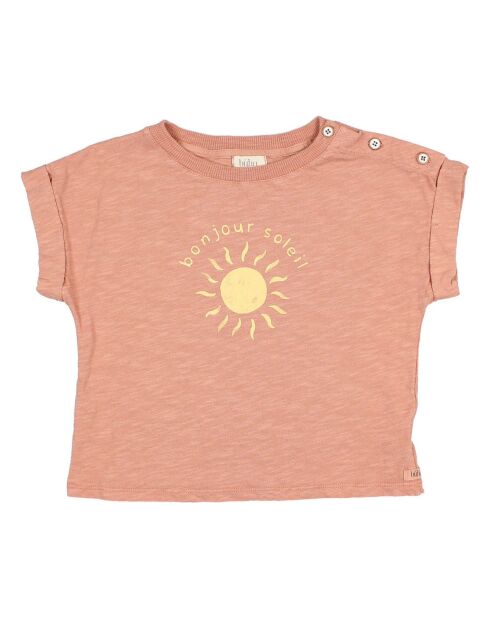 T-shirt Soleil vieux rose